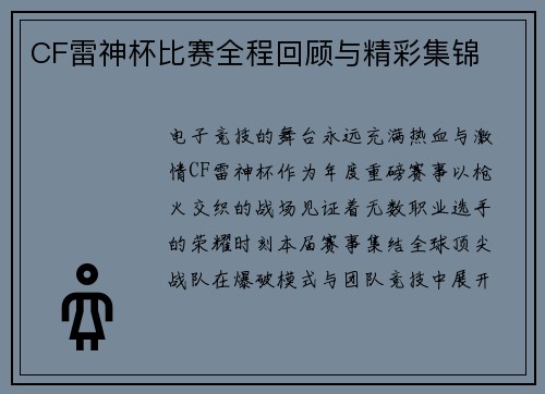 CF雷神杯比赛全程回顾与精彩集锦